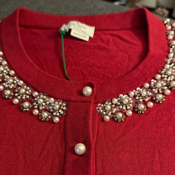kate spade Red Embellished Cardigan - Picture 5 of 10